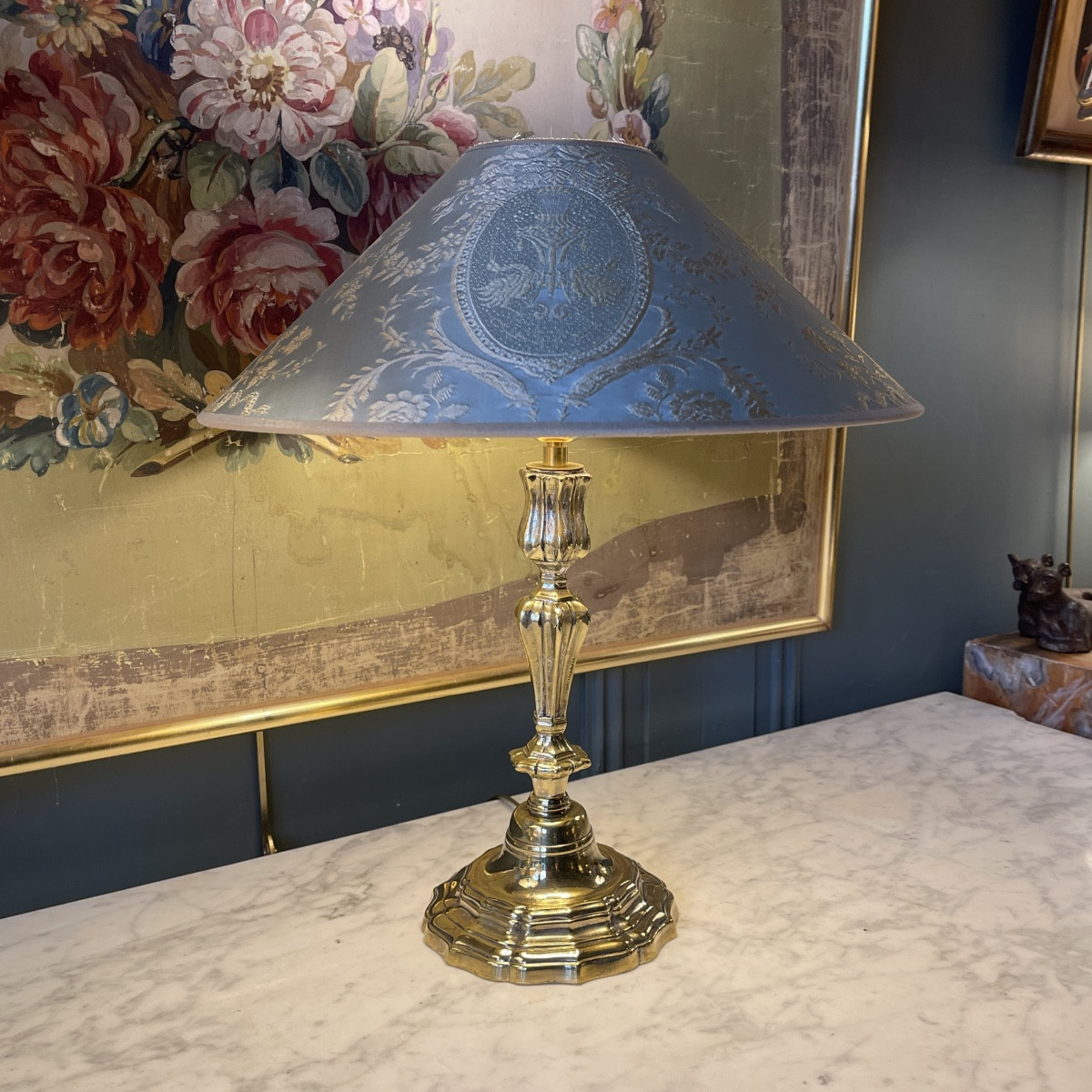 Bronze Lamp, Height 35 Cm