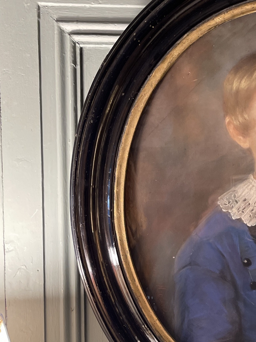 Portrait d'un jeune garçon, pastel XIXème-photo-4