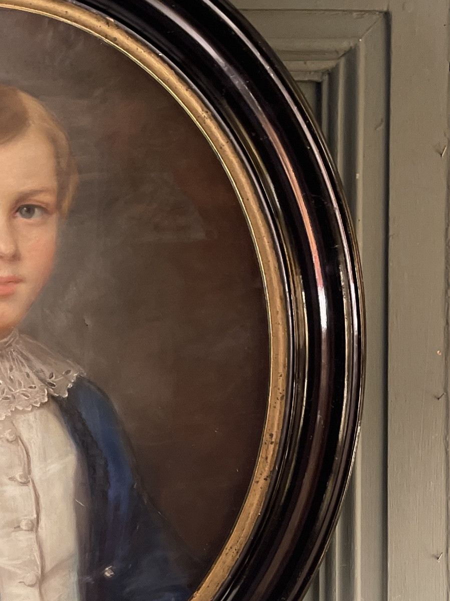 Portrait d'un jeune garçon, pastel XIXème-photo-2