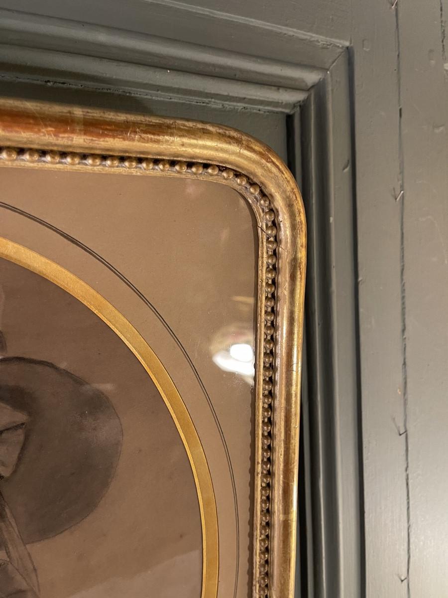 Portrait d'une petite fille au cerceau, dessin XIXème-photo-1