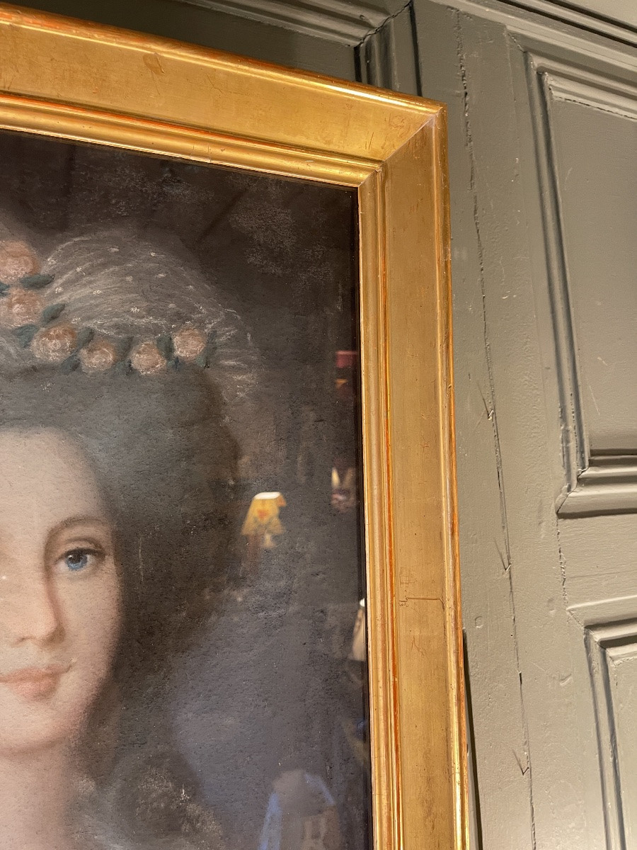 Portrait de dame, Pastel XVIIIème-photo-2