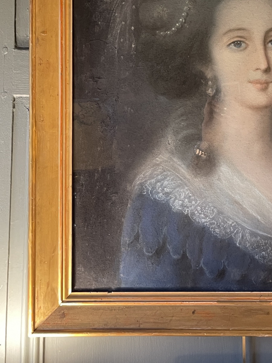 Portrait de dame, Pastel XVIIIème-photo-4
