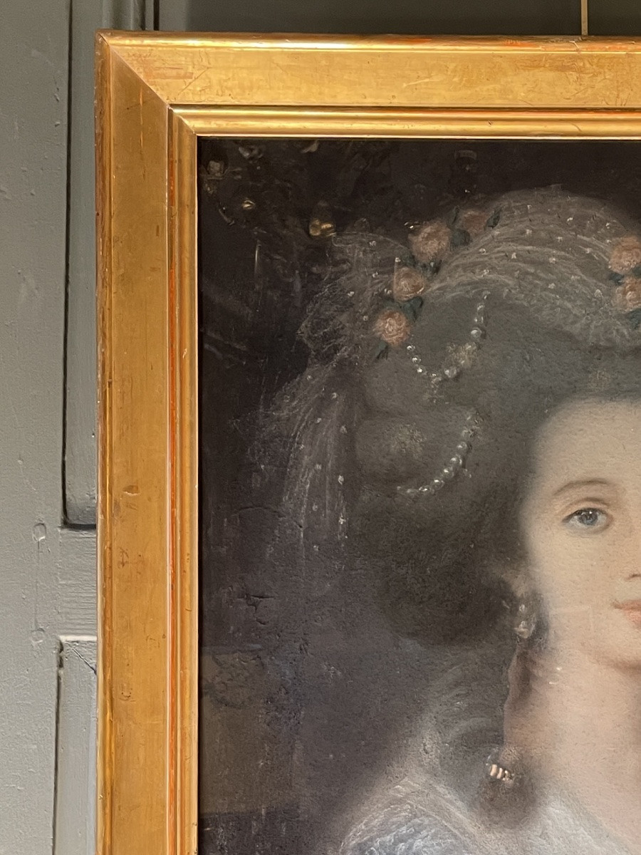 Portrait de dame, Pastel XVIIIème-photo-1