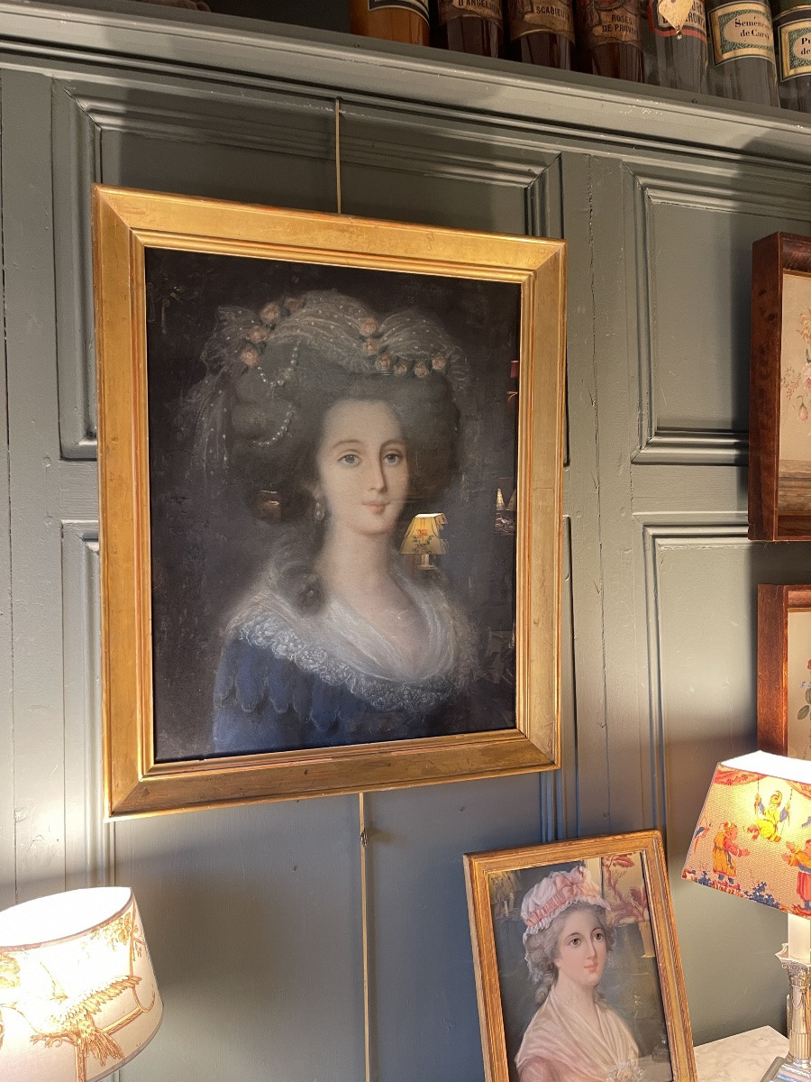Portrait de dame, Pastel XVIIIème-photo-3