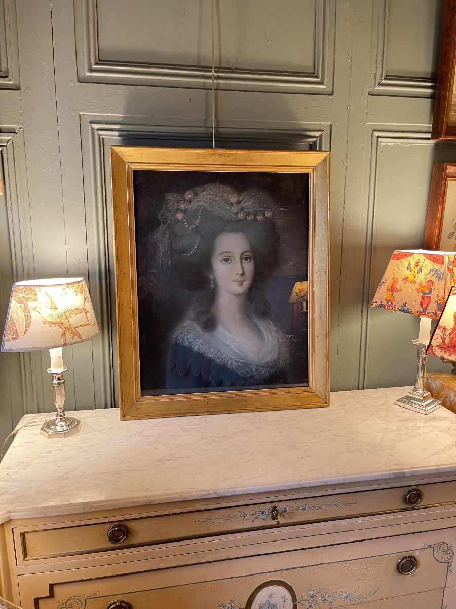 Portrait de dame, Pastel XVIIIème-photo-4