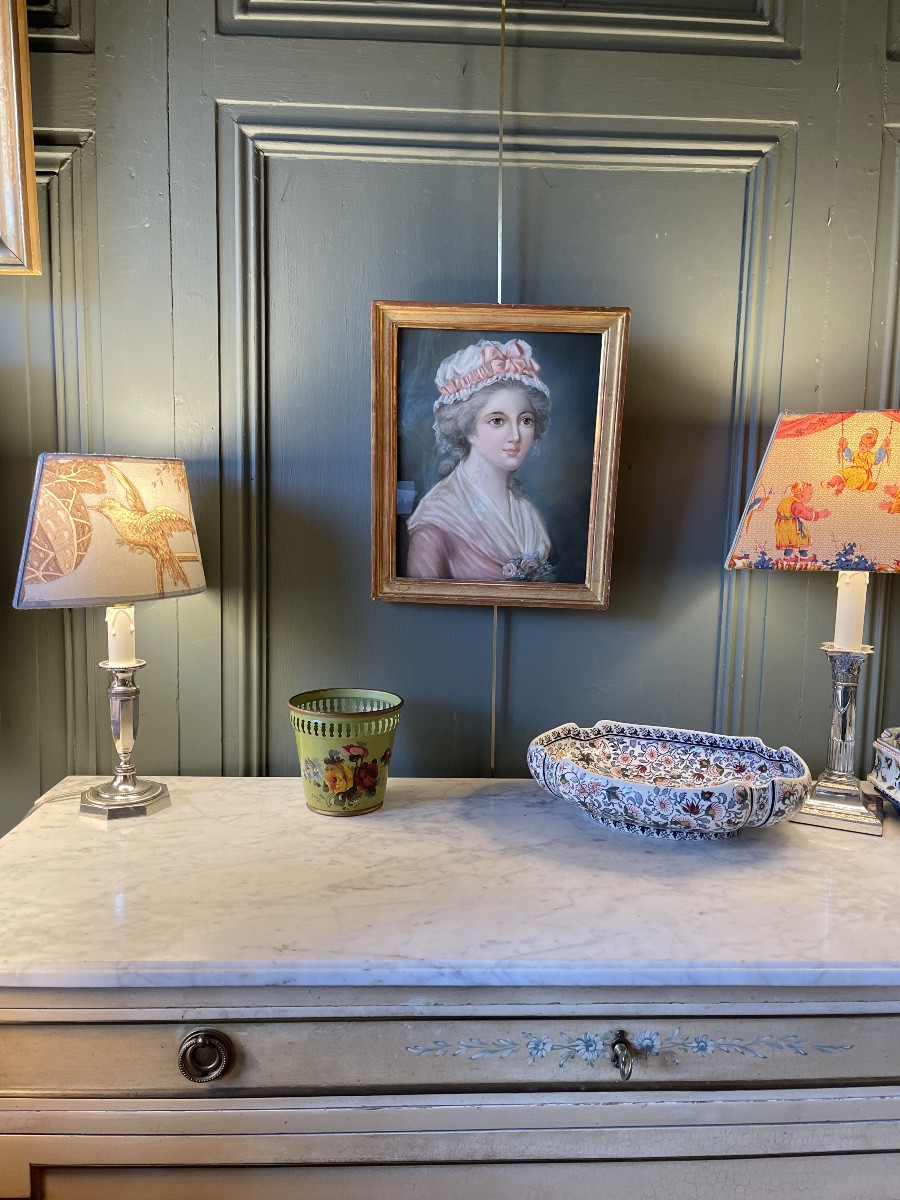 Small Flowerpot, Basket In Painted Tin-photo-3