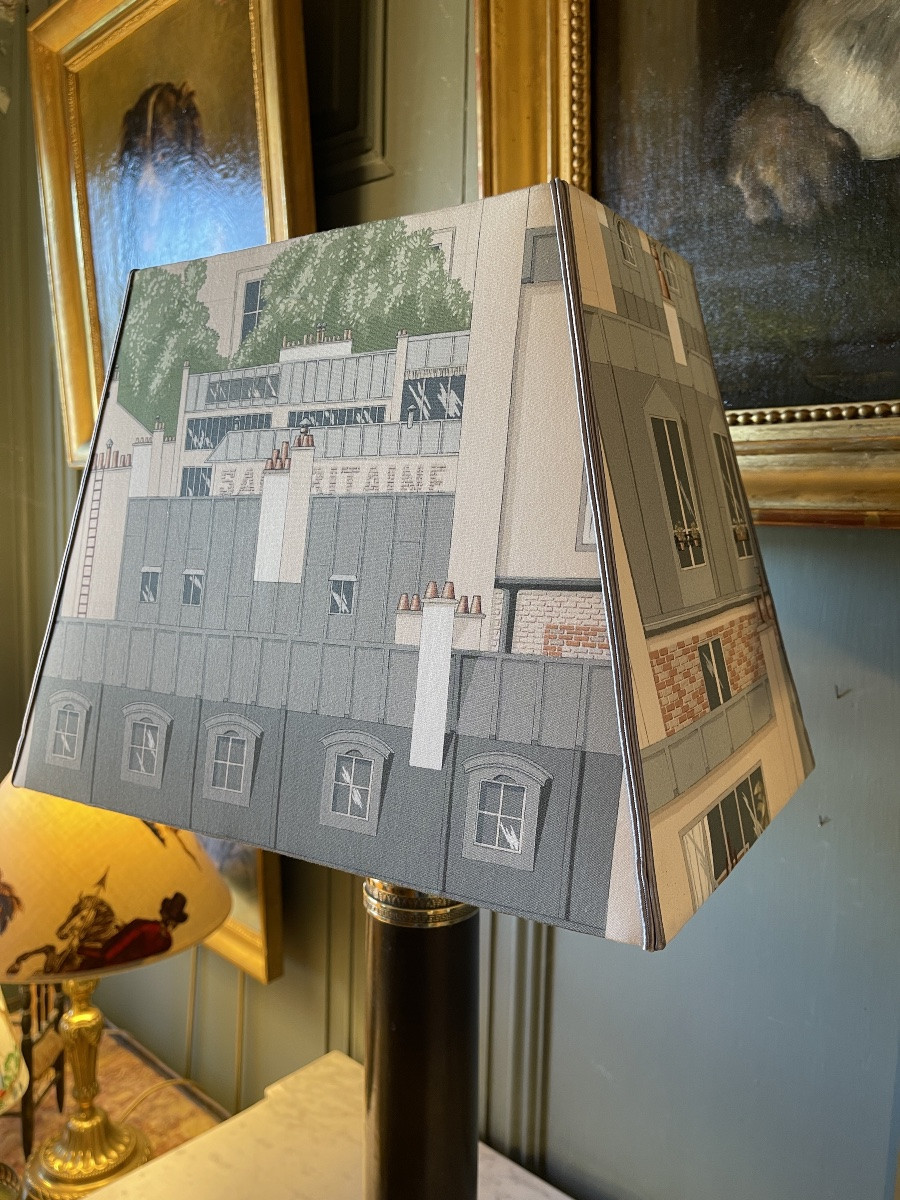 Paire de lampes Carcel en t&ocirc;le peinte, hauteur 67 cm-photo-2