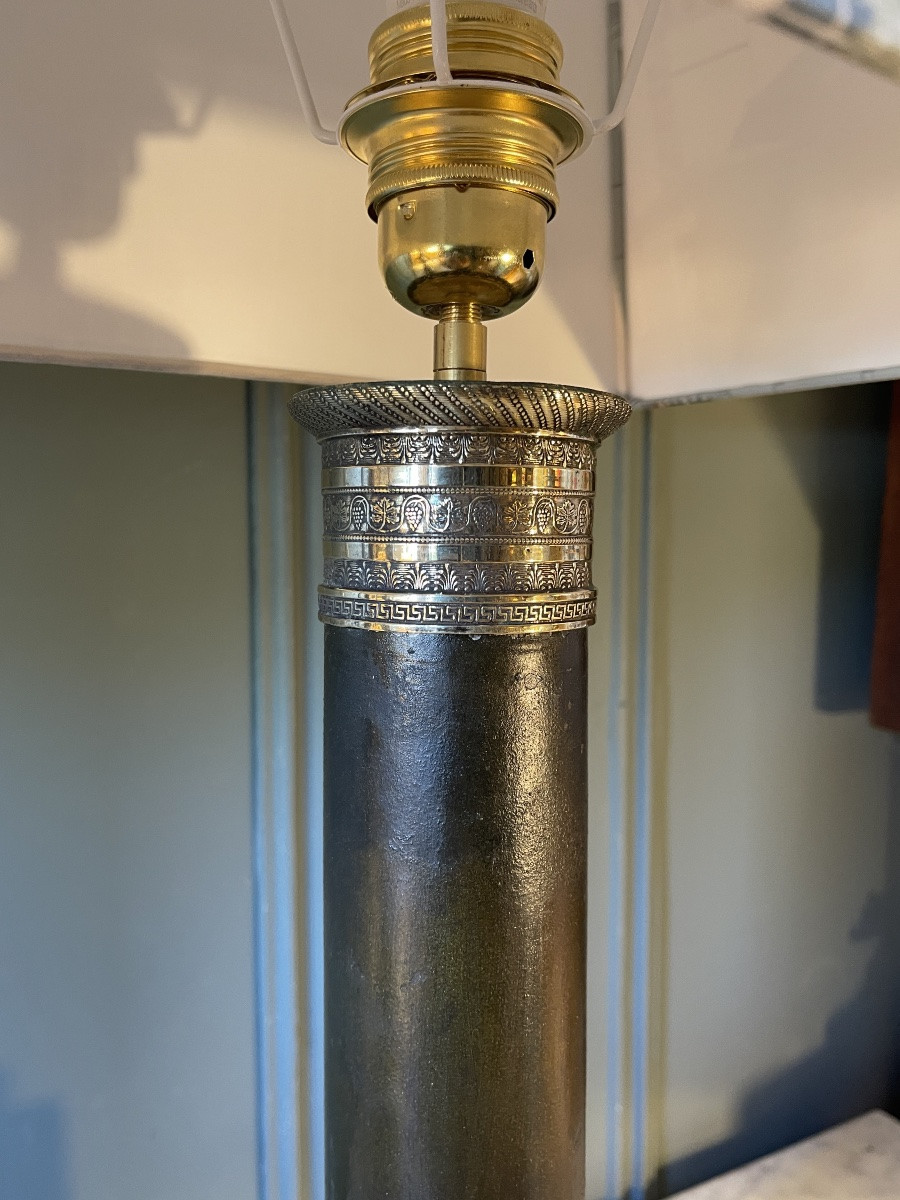 Paire de lampes Carcel en t&ocirc;le peinte, hauteur 67 cm-photo-6