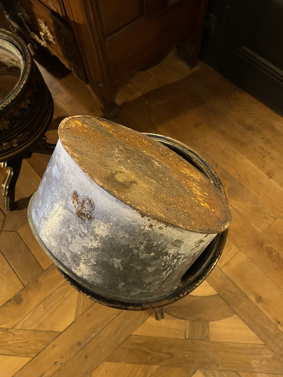 Jardinière en bois noirci et peint époque Napoléon III N°1-photo-5