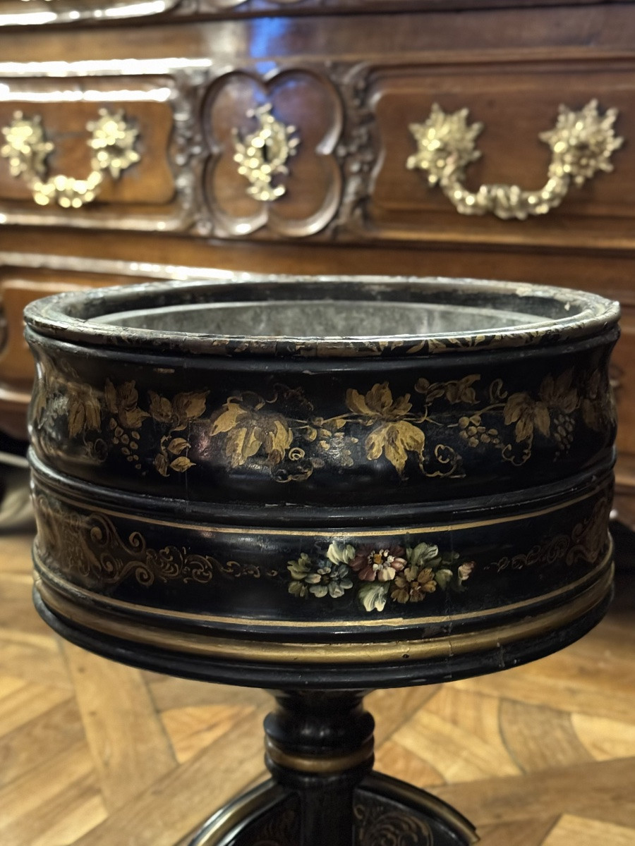 Blackened And Painted Wooden Planter, Napoleon III Period No. 2-photo-4