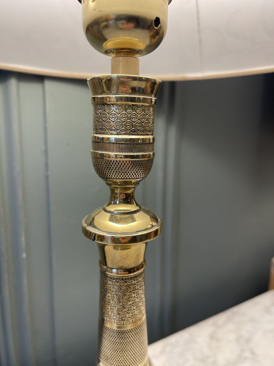 Lampe en bronze cisel&eacute;, hauteur 42 cm-photo-5