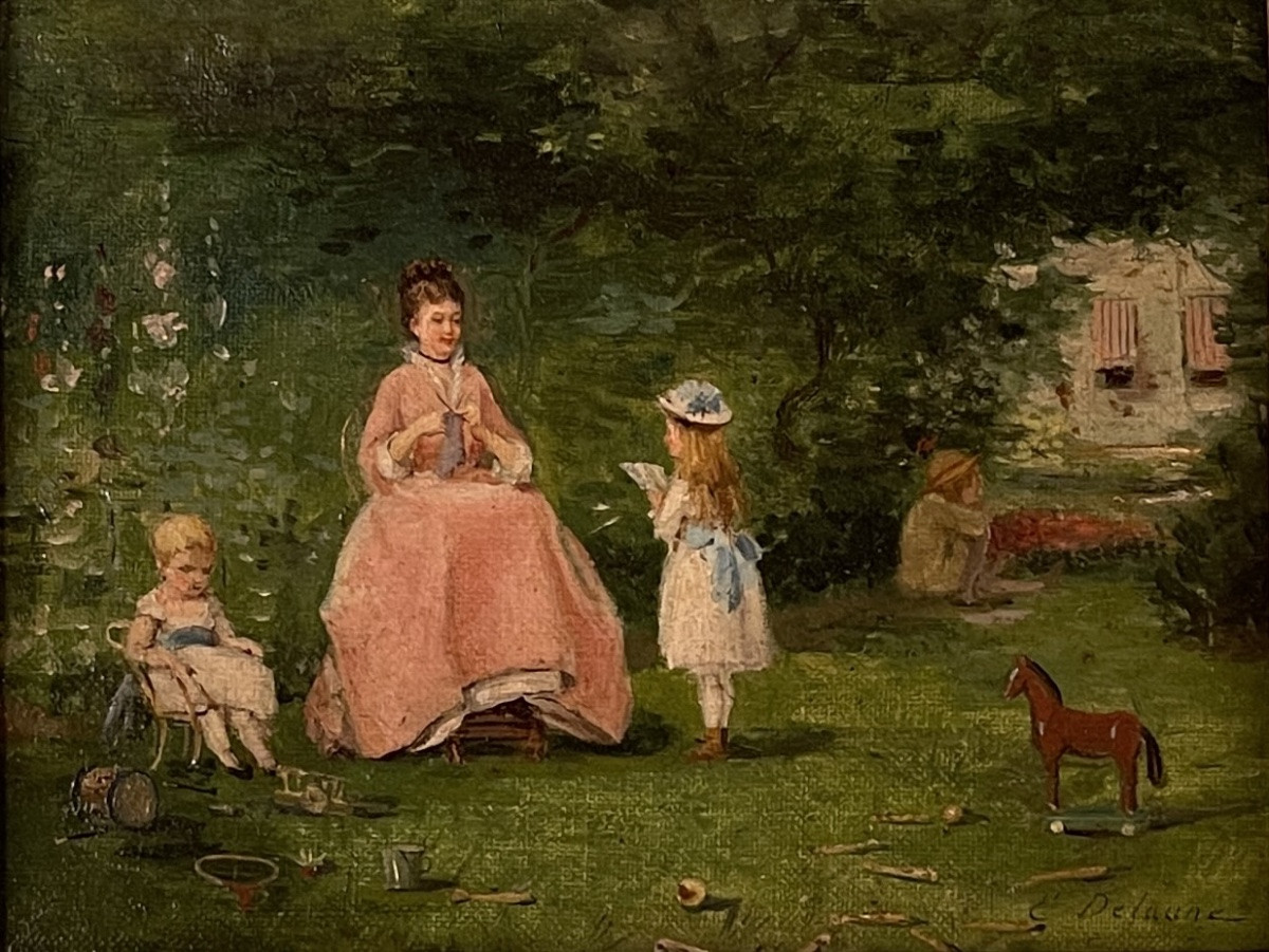A Sunday In The Park, 19th Century Genre Scene-photo-2