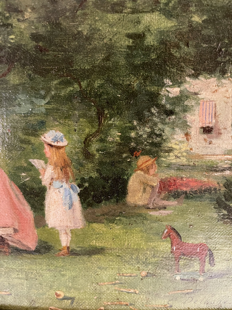 A Sunday In The Park, 19th Century Genre Scene-photo-2