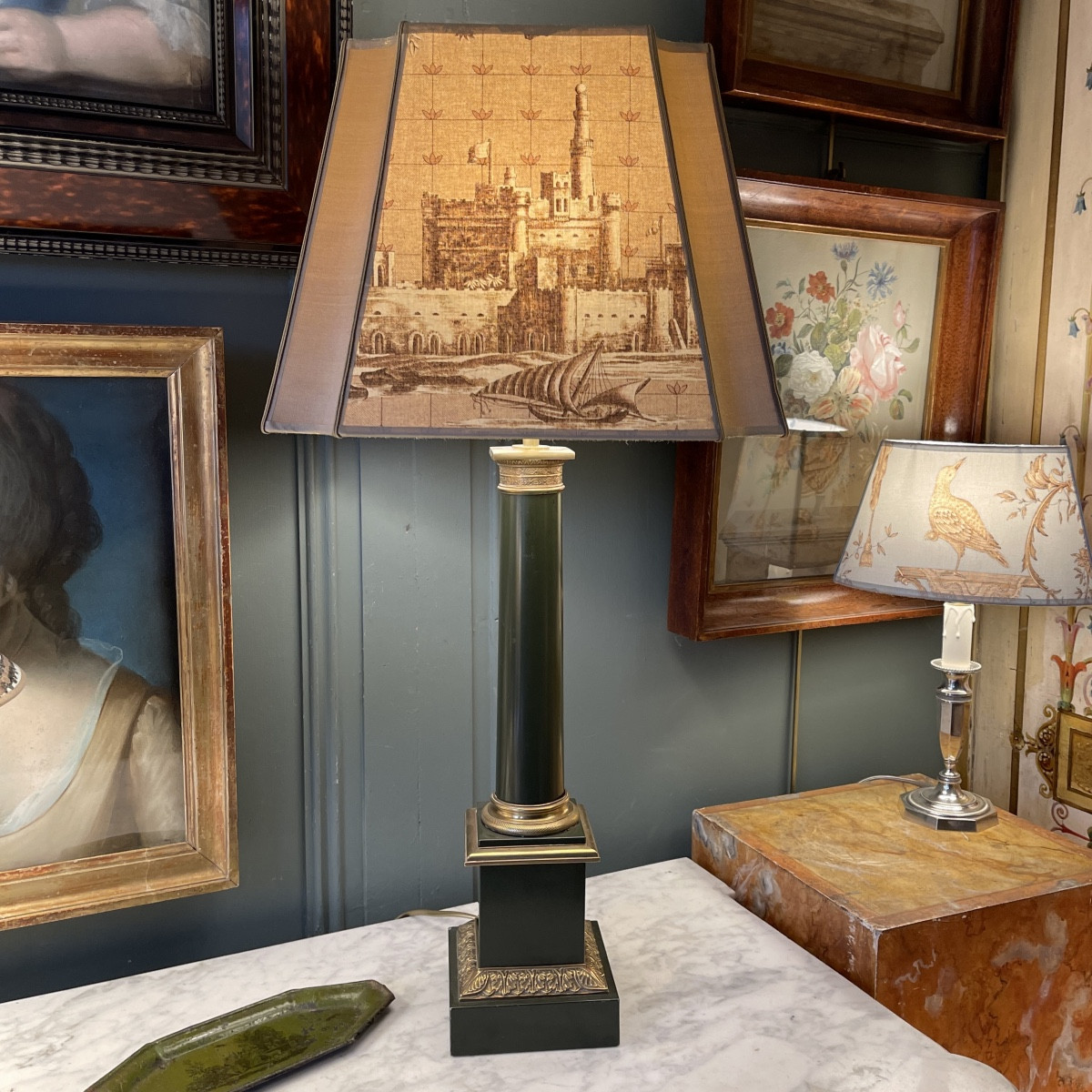 Painted Sheet Metal Lamp, Height 72 Cm