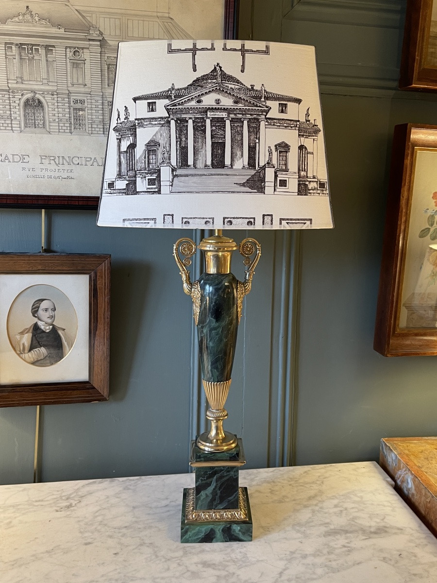 Lampe Carcel en tôle peinte XIXème, Hauteur 76 cm-photo-2