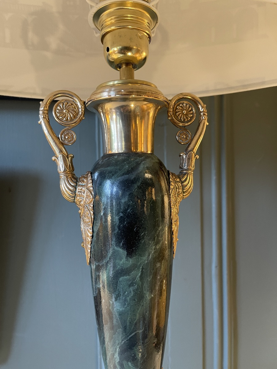 Lampe Carcel en tôle peinte XIXème, Hauteur 76 cm-photo-5