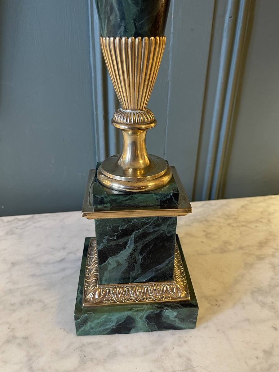 Lampe Carcel en tôle peinte XIXème, Hauteur 76 cm-photo-6