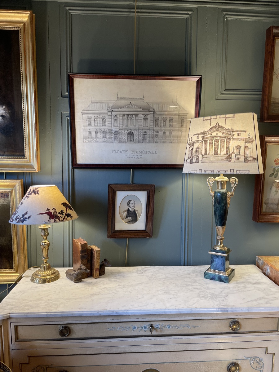 Lampe Carcel en tôle peinte XIXème, Hauteur 76 cm-photo-8