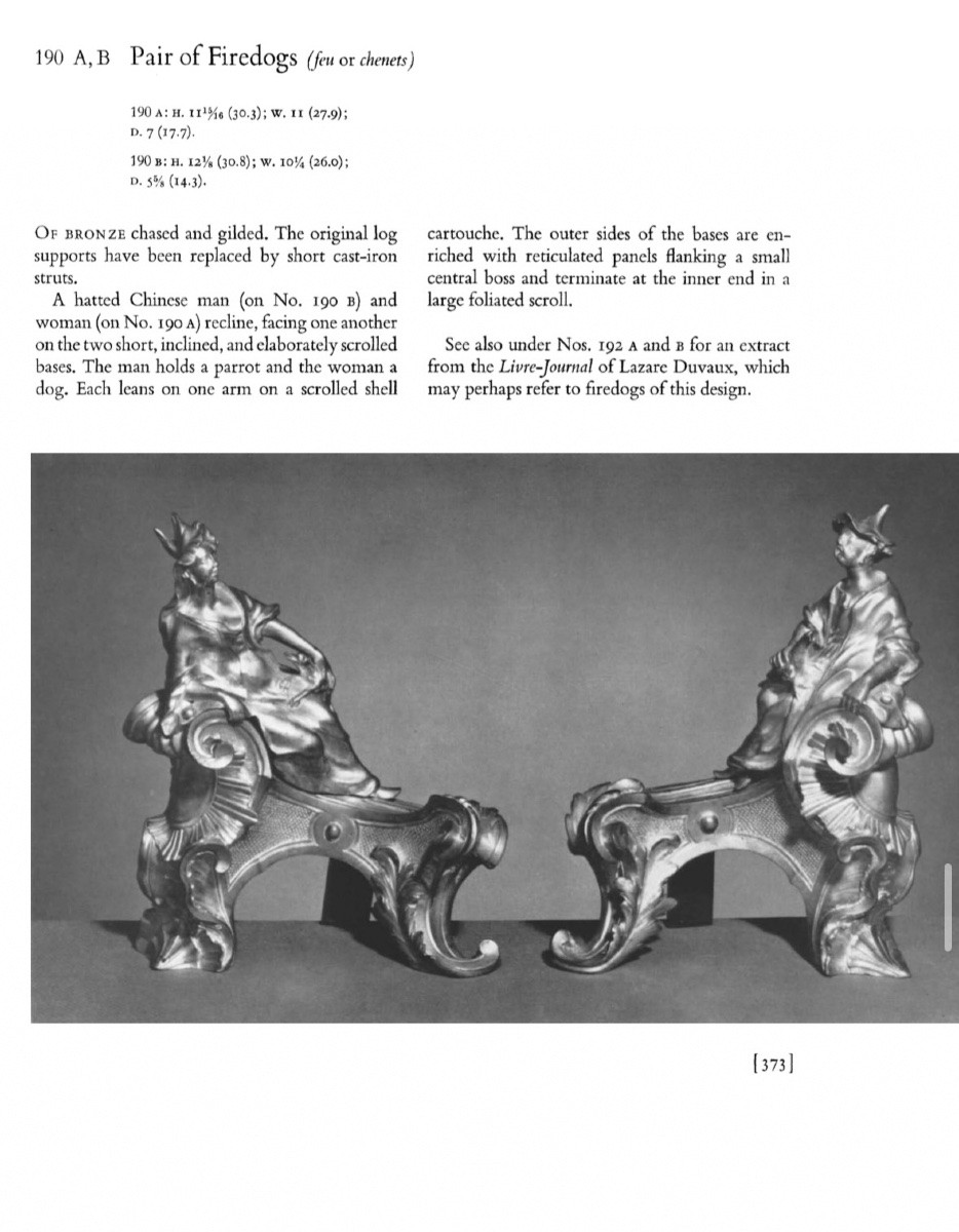 Paire de chenets style Louis XV de Henri Picard XIXème-photo-8