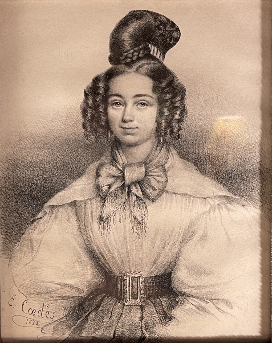 Portrait de dame, gravure datée 1832-photo-2