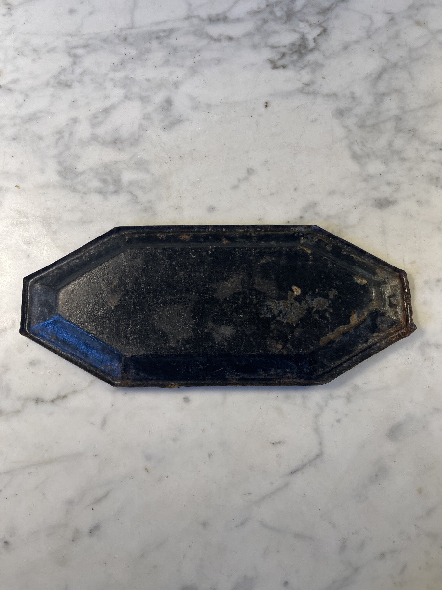 Painted Sheet Metal Snuff Tray, Restoration Period, 19th Century-photo-4
