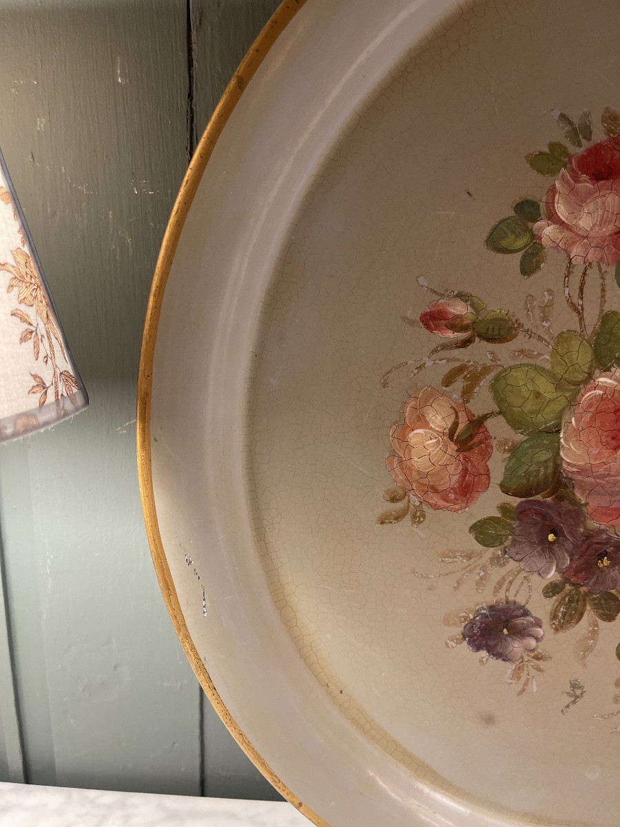 Painted Sheet Metal Tray, 44 Cm Diameter-photo-3