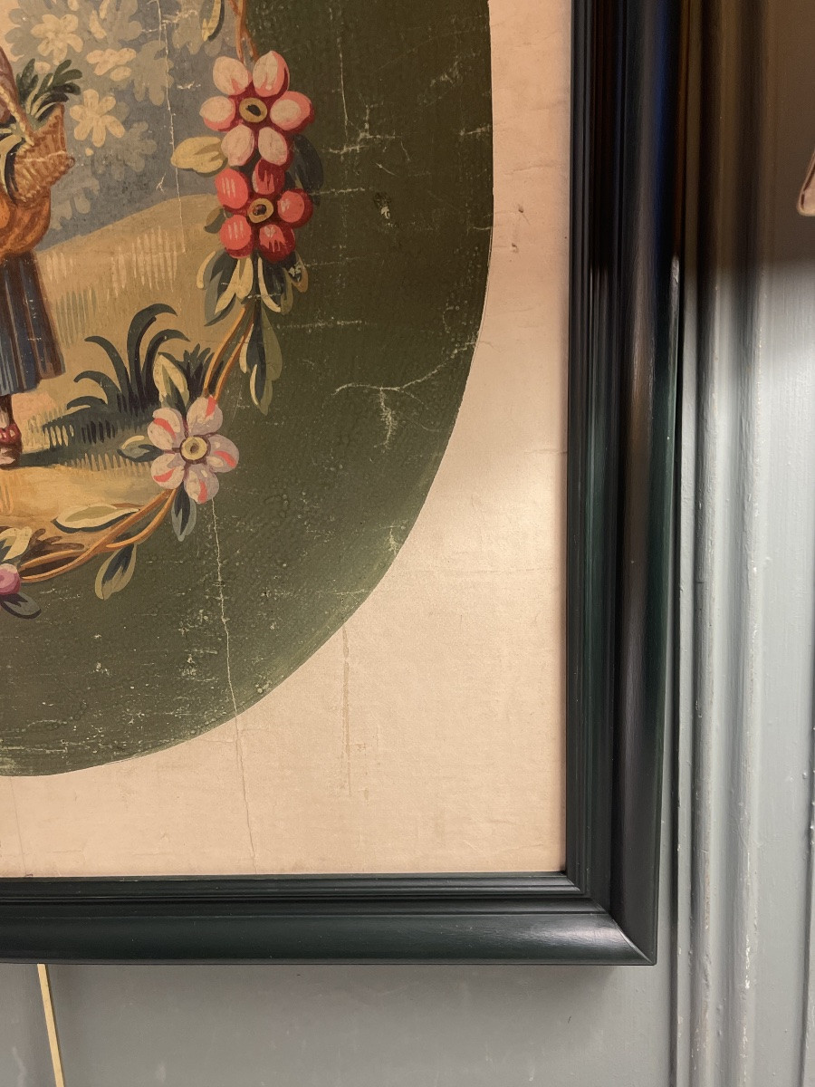 At The Fountain, Aubusson Cardboard, 19th Century-photo-1