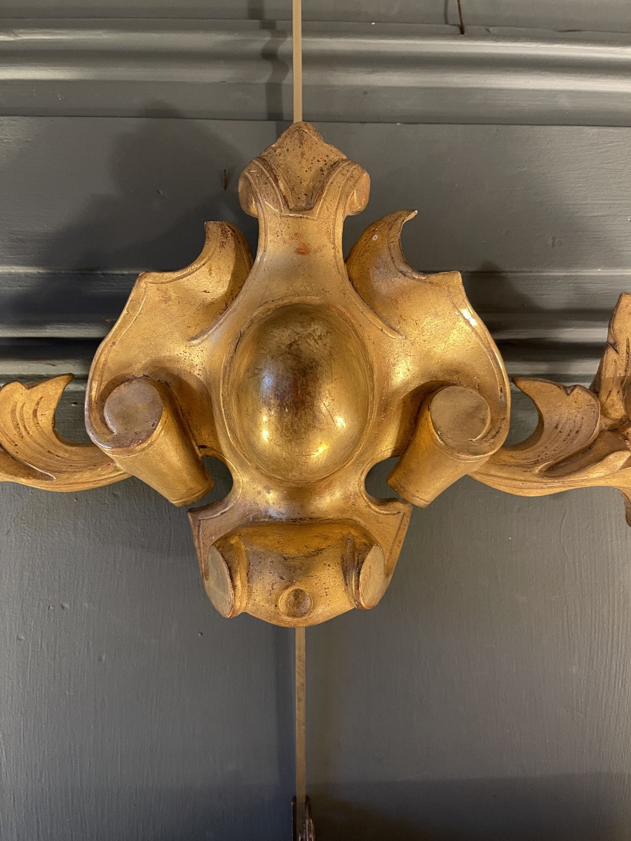 Gilded Carved Wooden Ornament In The Louis XVI Style-photo-3