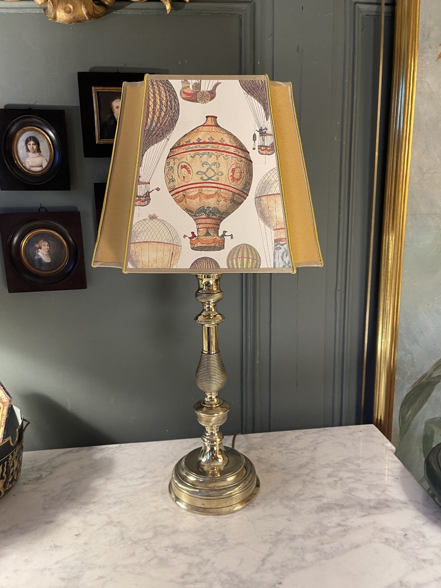 Grande lampe en bronze ciselé XIXème, hauteur 58 cm-photo-2