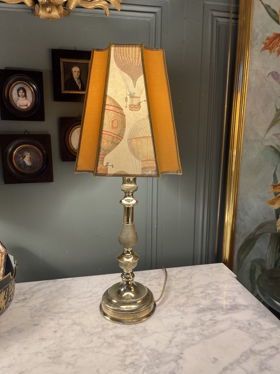 Grande lampe en bronze ciselé XIXème, hauteur 58 cm-photo-3