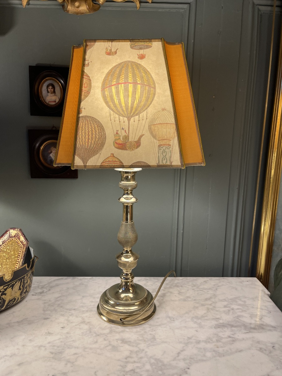 Grande lampe en bronze ciselé XIXème, hauteur 58 cm-photo-4