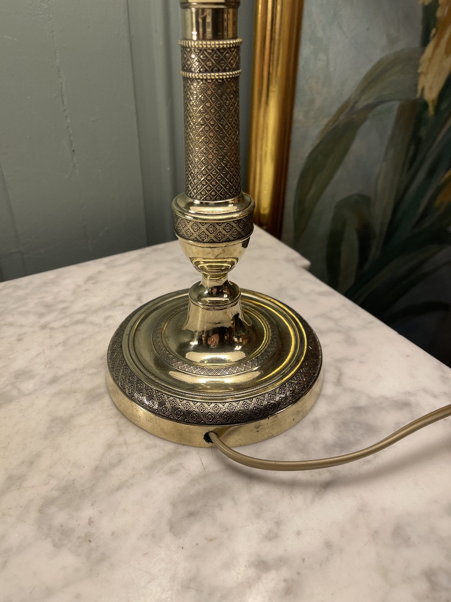 Chiseled Bronze Lamp, Height 39.5 Cm-photo-4