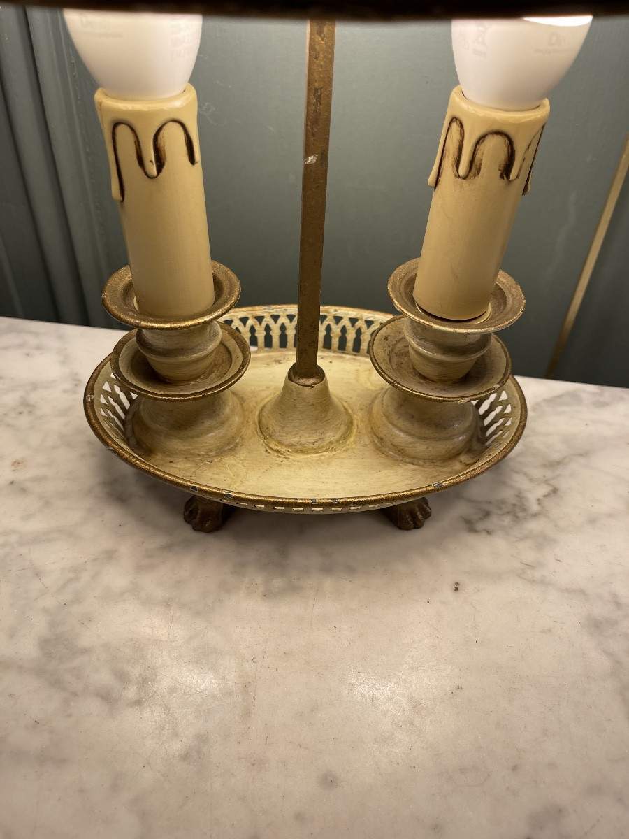 Bouillotte Lamp With Floral Decoration, Height 36 Cm-photo-4