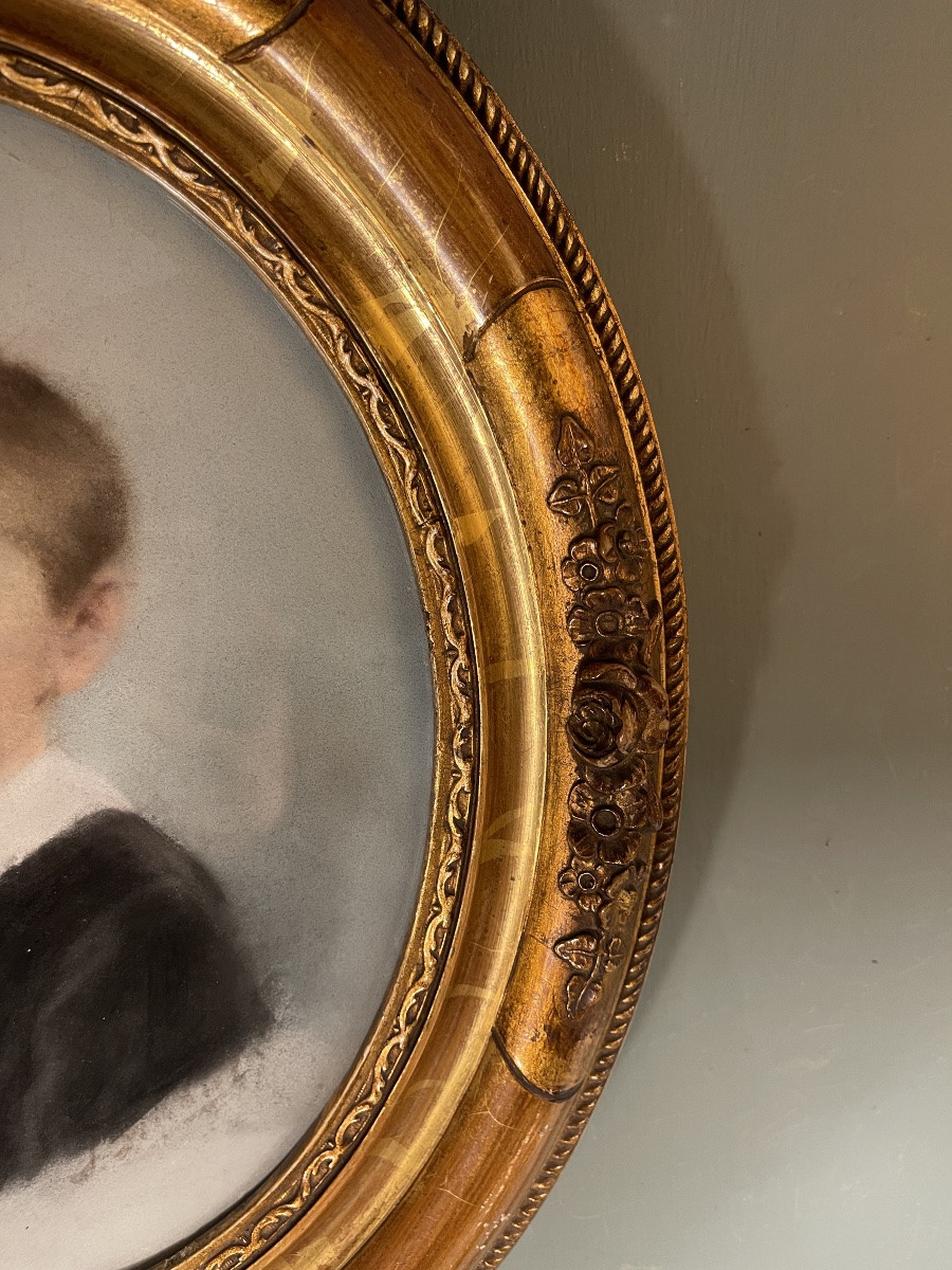 Portrait d'un jeune garçon, pastel XIXème-photo-1