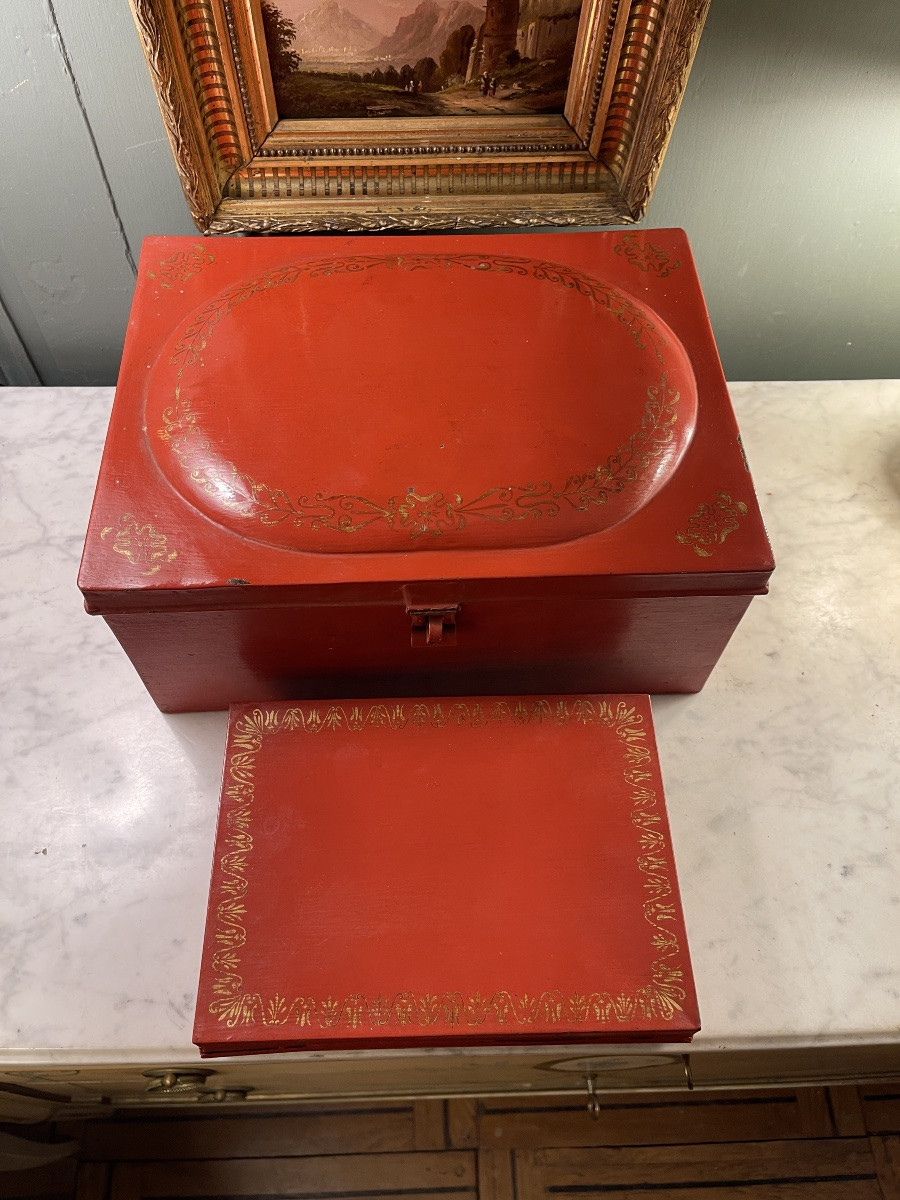 Ensemble de deux boites en tôle peinte-photo-2