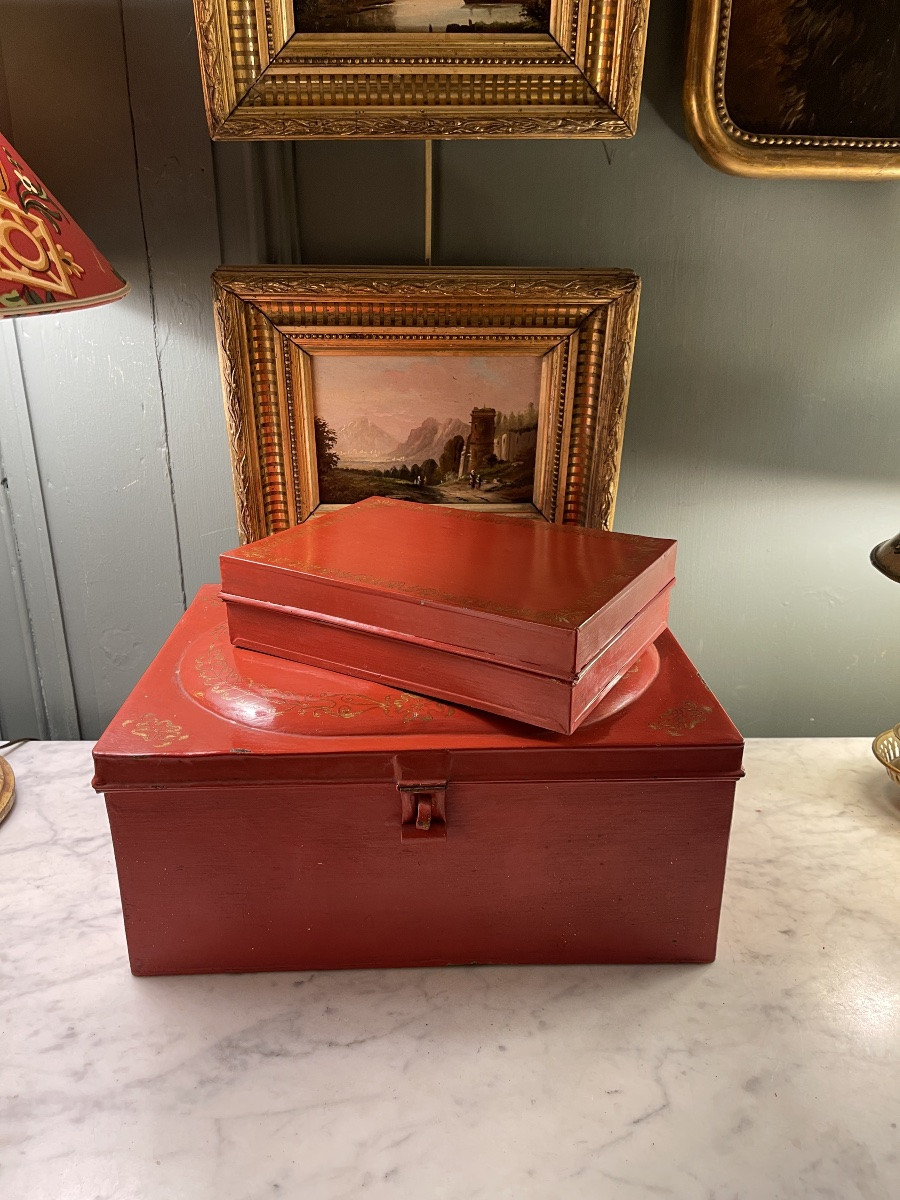 Ensemble de deux boites en tôle peinte-photo-5