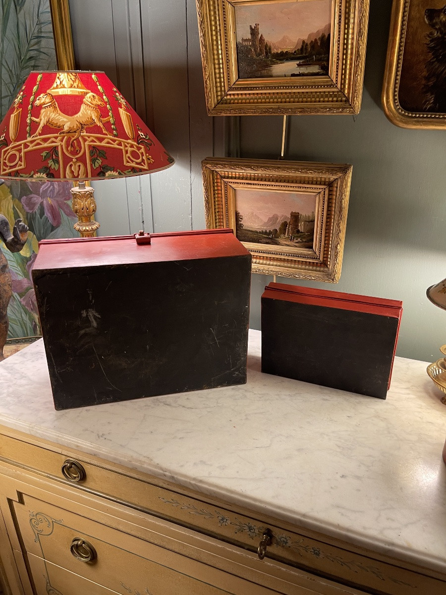 Ensemble de deux boites en tôle peinte-photo-7