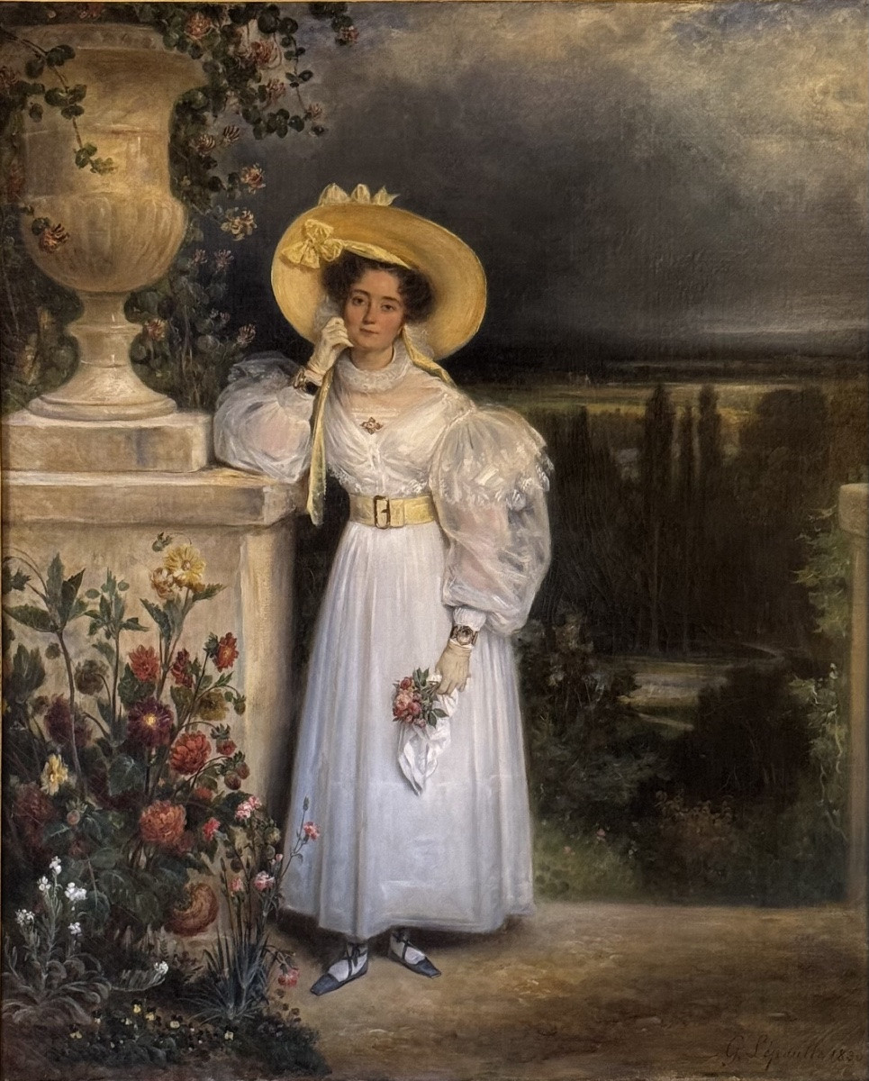 Important Portrait Of A Lady By François Gabriel Lépaulle, Dated 1830-photo-2