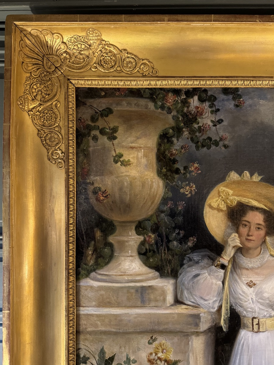 Important Portrait Of A Lady By François Gabriel Lépaulle, Dated 1830-photo-3