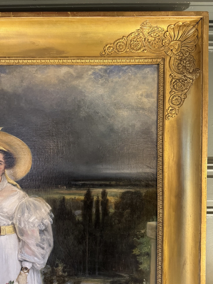 Important Portrait Of A Lady By François Gabriel Lépaulle, Dated 1830-photo-4