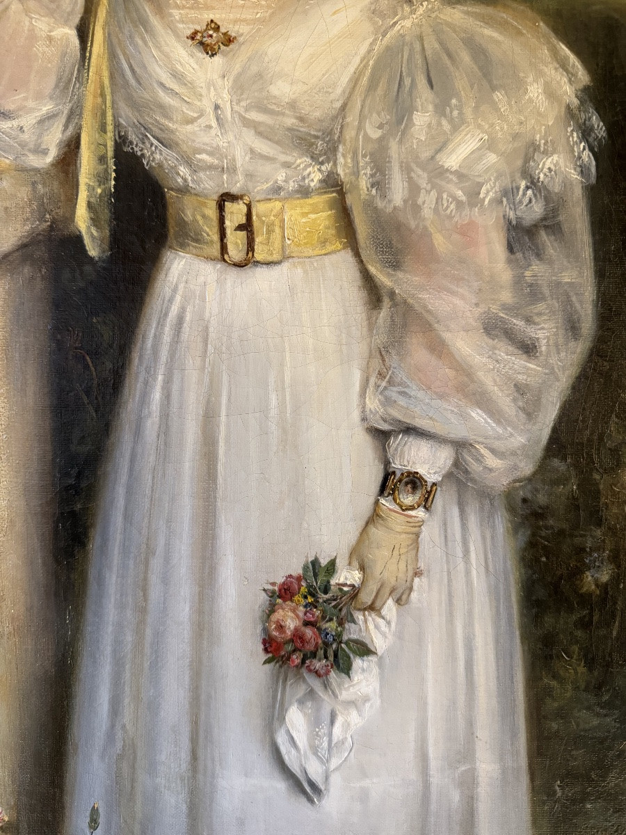 Important Portrait Of A Lady By François Gabriel Lépaulle, Dated 1830-photo-4