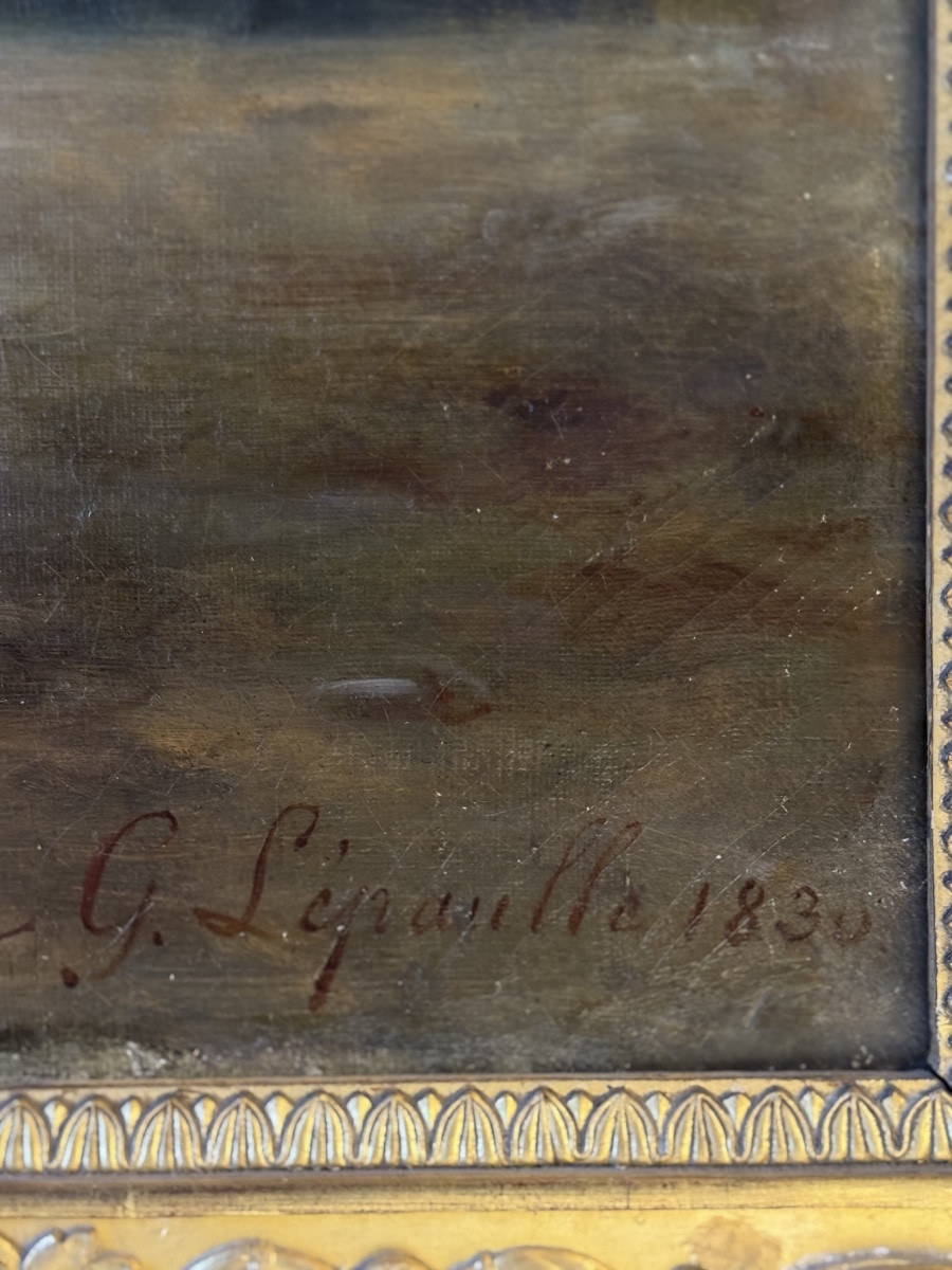 Important Portrait Of A Lady By François Gabriel Lépaulle, Dated 1830-photo-5