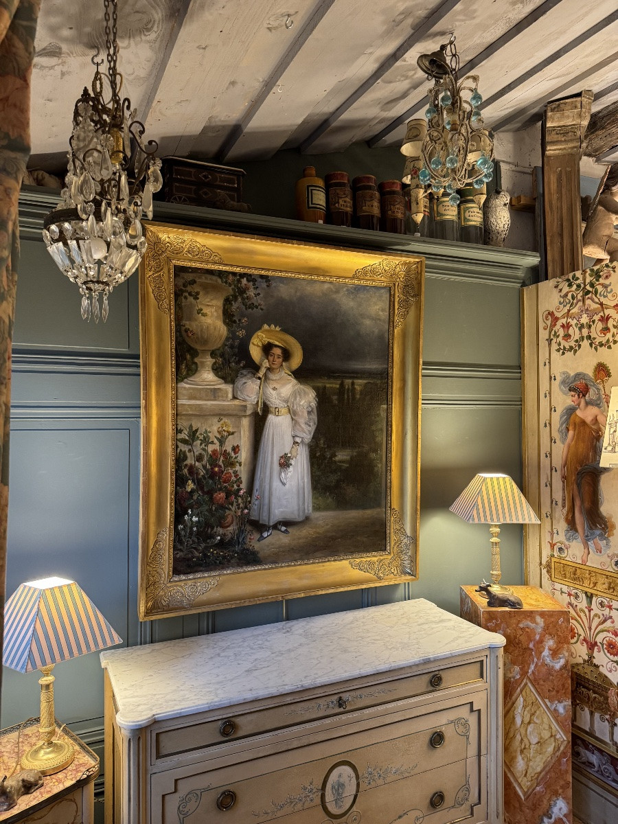 Important Portrait Of A Lady By François Gabriel Lépaulle, Dated 1830-photo-8