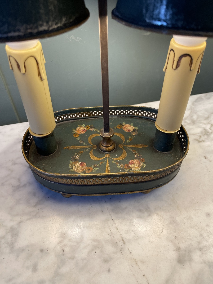 Bouillotte Lamp With Floral Decoration, Height 41.5 Cm-photo-3