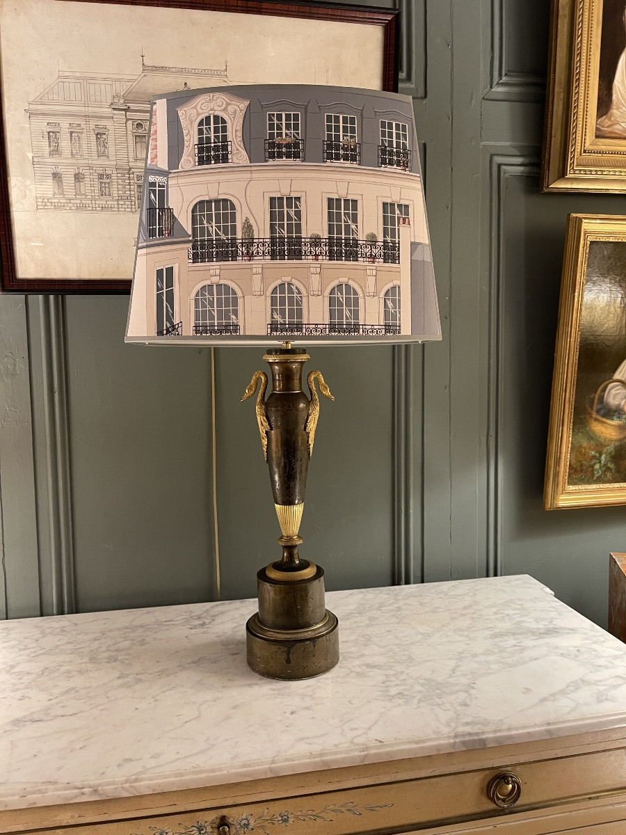 Lampe Carcel En Tôle Peinte XIXème, Hauteur 74 cm-photo-2