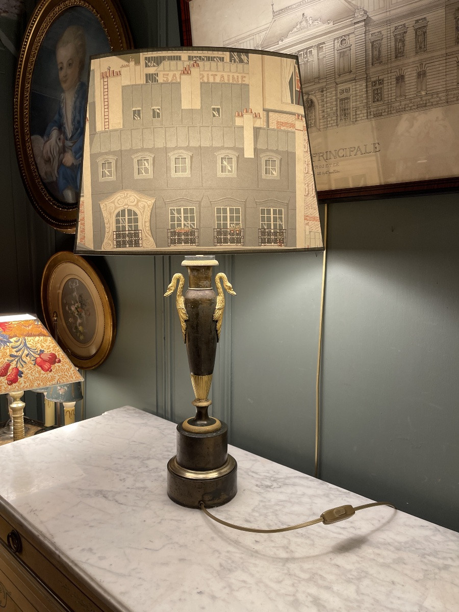 Lampe Carcel En Tôle Peinte XIXème, Hauteur 74 cm-photo-4