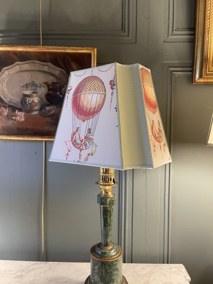 Lampe Carcel en tôle peinte XIXème, hauteur 70 cm-photo-6