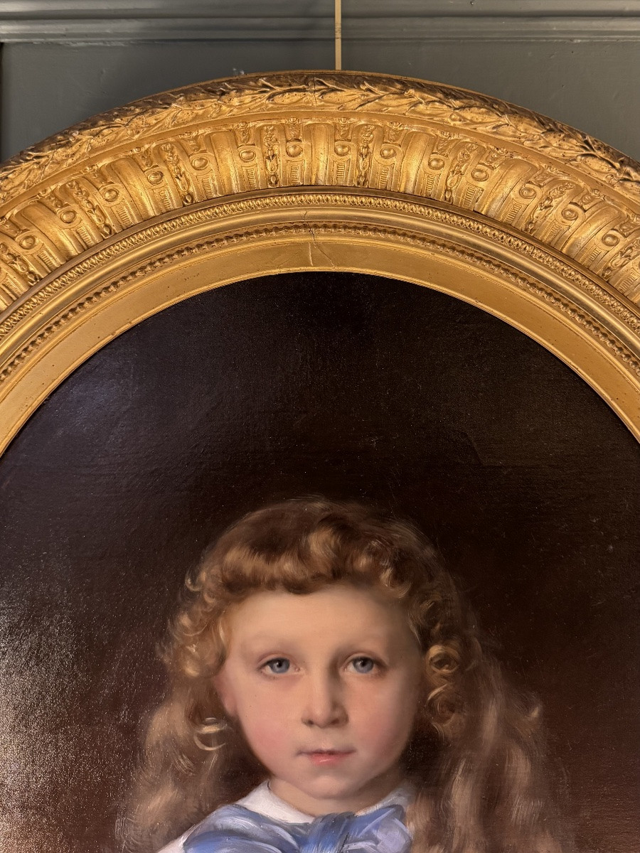 Portrait Of A Young Boy By Auguste Delécluse, Dated 1884-photo-3