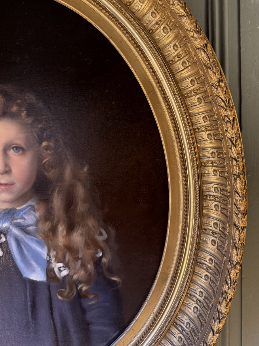 Portrait Of A Young Boy By Auguste Delécluse, Dated 1884-photo-4