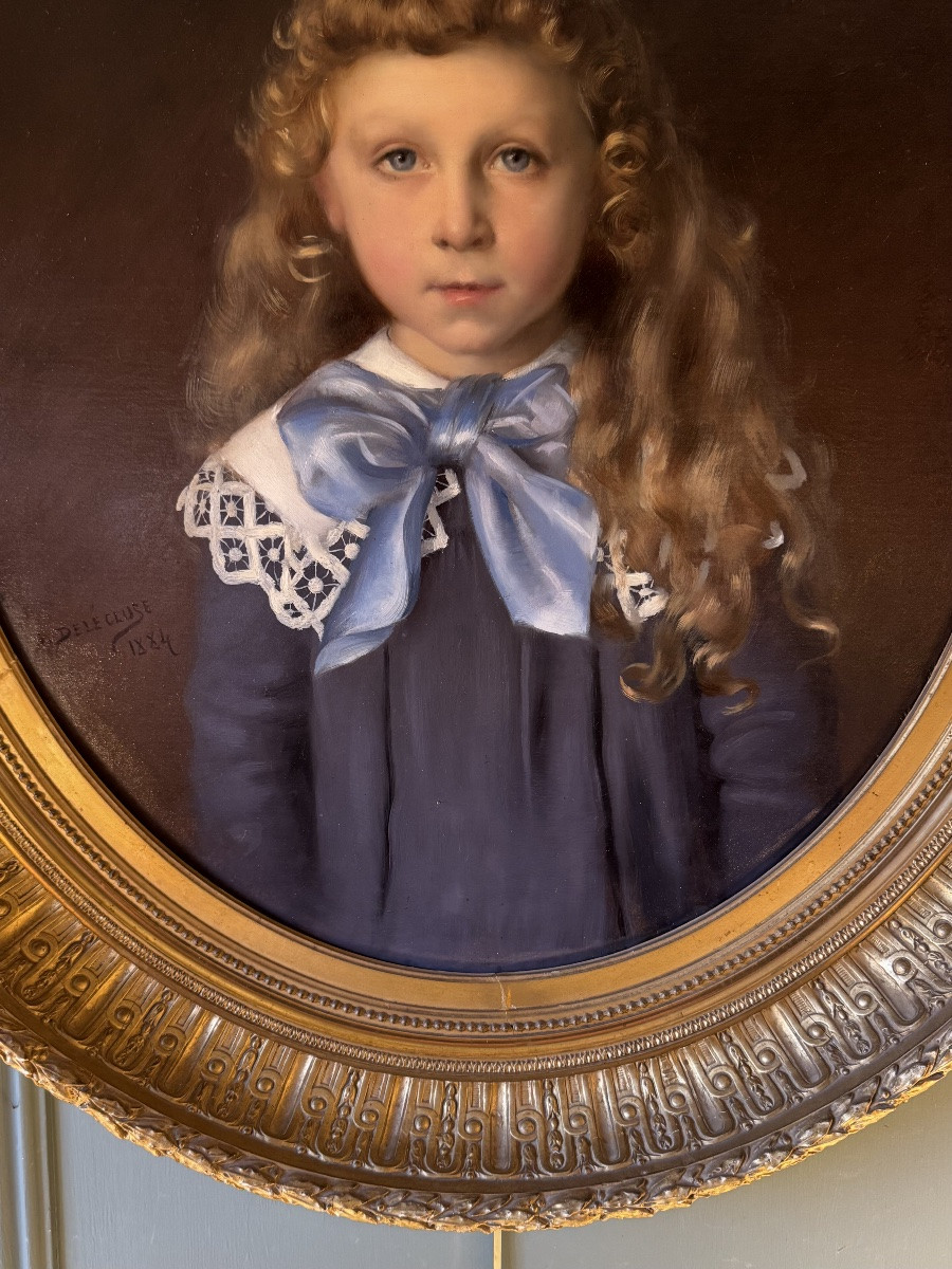 Portrait Of A Young Boy By Auguste Delécluse, Dated 1884-photo-1